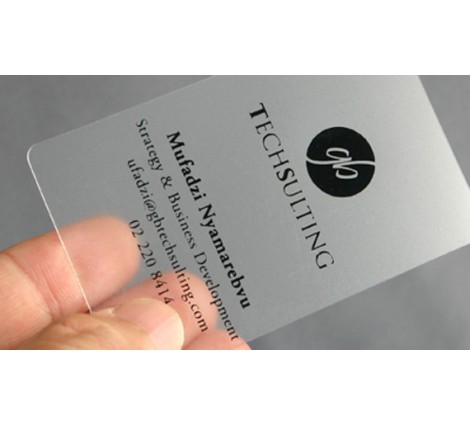 Frosted plastic with black metallic foil