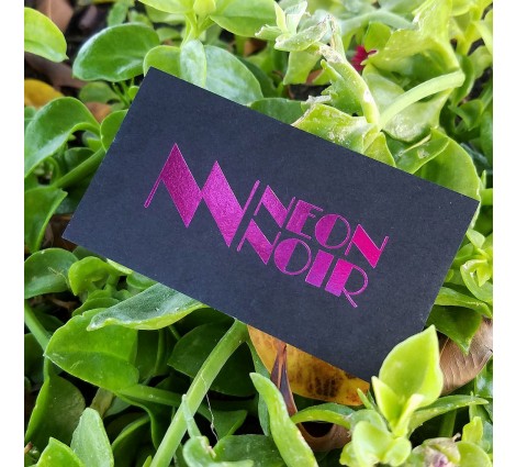 14PT Black matte card - Pink foil