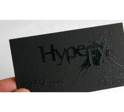 14PT Black matte card - Black Raised ink