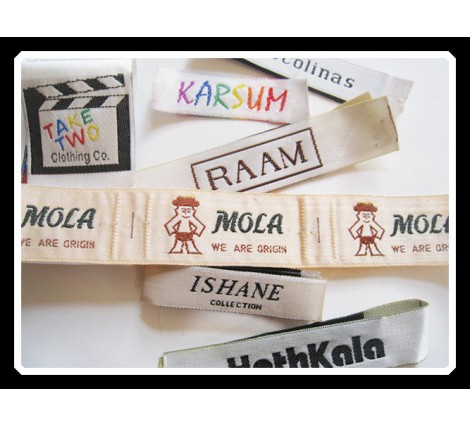 Woven Satin clothing labels - Colored