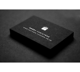 14PT Black matte card - White foil